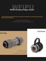 Connecteur étanche IP67 pour LED et capteurs extérieurs, ensemble de prises circulaires d'aviation Weipu ST1210 ST1213 2-9 broches en alliage de zinc