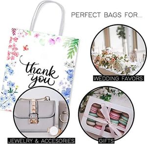 Bolsas de Regalo Florales <span class=keywords><strong>Zoyo</strong></span> de 8x4x10 Pulgadas - Bolsas de Papel Decorativas Pequeñas para Empaquetado Comercial - Product Image 3