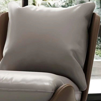 Fauteuil simple de luxe italien Tenghang, traditionnel, avec pieds en bois, revêtement en cuir, fauteuil inclinable de designer pour la maison ou le bureau