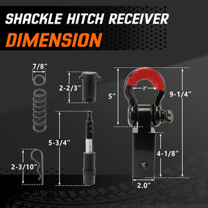 Kit de récupération avec sangle de remorquage AMBITION - Sangle de treuil de 3 po x 20 pi, anneaux en D de 3/4 po, manilles de 2 po, attache de remorquage de 5/8 po - Product Image 3