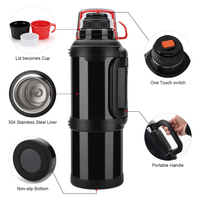 Flacon de voyage isolé sous vide en acier inoxydable de grande capacité 3600/4000ml avec logo personnalisé tasse à eau froide classique