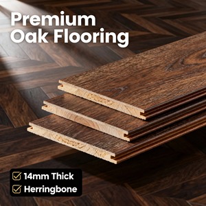 <span class=keywords><strong>Parquet</strong></span> en chêne russe de qualité supérieure, 14 mm, style chevrons, finition noyer noir, UV mat, brossé - Product Image 5