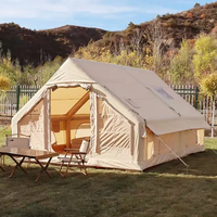 Tente gonflable de camping en plein air noire de 12 mètres carrés pour 6 à 8 personnes, portable et facile à installer
