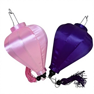 Lanterne en bambou artisanale du Vietnam, en satin, pour restaurant, fête, décoration de mariage, à suspendre, avec housse en tissu de soie DIY, colorée, vente en gros, exportation - Product Image 3