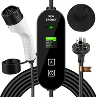 Chargeur EV portable Type 2 16A 3,5KW avec prise EU Schuko, câble de 5m, courant réglable, pistolet de charge EVSE avec sac de transport