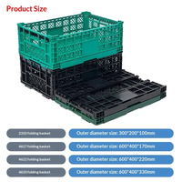 Bac de travail pliable en plastique de qualité alimentaire, caisse logistique pliable, bac de manutention, conteneur de stockage pour l'agriculture, les légumes et les fruits