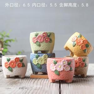 Maceta de flores para suculentas, tetera coreana con relieve <span class=keywords><strong>pintado</strong></span> <span class=keywords><strong>a</strong></span> <span class=keywords><strong>mano</strong></span>, Mini macetas creativas transpirables de piedra - Product Image 3