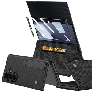 เคสโทรศัพท์แบบมีช่องใส่การ์ด เหมาะสำหรับโทรศัพท์แบบพับสามตอน ZTriFold เคสแบบฝาพับ หนัง พร้อมช่องใส่ของอื่นๆ ครบครัน - Product Image 1