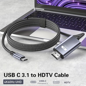 <span class=keywords><strong>Cable</strong></span> Adaptador USB 3.1 Tipo C a HDMI de Alta Calidad para Conectar el Teléfono Móvil al Televisor, 2m, 8k, 60hz - Product Image 4