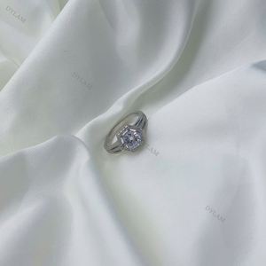 Anillo Dylam de diseño irregular, banda ancha, para mujer, con piedra, amor, odio, para niña, anillos que no se deslustran, joyería gruesa para boda, en caja - Product Image 2