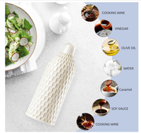 Bouteille Distributrice d'Huile d'Olive en Céramique pour Cuisine avec Bec Verseur à Gravité, Cruche à Huile Opaque de 19 oz avec Entonnoir, Vinaigre