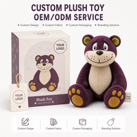 Peluche Ours Brodé Personnalisé Anti-Stress, Fabrication Directe Usine, OEM ODM, Poupée Personnage Rembourrée pour Marques IP Originales