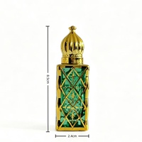 Flacon de parfum rectangulaire en verre de 12 ml, motif treillis doré fleur de lys, avec applicateur roll-on pour vaporisation, rechargeable, bouchon à vis, livraison gratuite