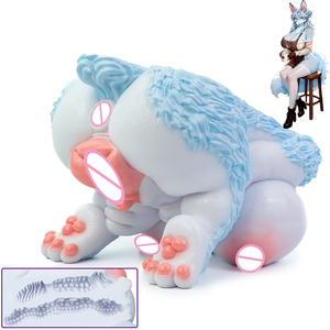 Muñeca sexual de doble canal con diseño de zorro de fantasía, con senos suaves y herramientas de entrenamiento de pene de silicona, ideal para principiantes. - Product Image 2