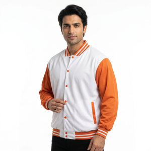Best Quality Wholesale <b>Men</b> <b>Leather</b> Baseball Varsity <b>Jacket</b> <b>Men</b> Plain Blank Varsity Letterman <b>Jackets</b> - Product Image 1