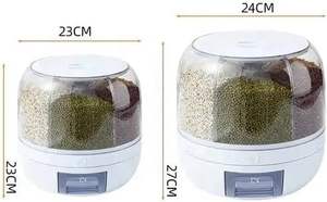 Dispensador de Arroz y Granos Rectangular de PP con Rotación de 360°, Contenedores de Almacenamiento Giratorios para Cocina, Personalizables y Elegantes - Product Image 3