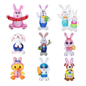 Cartoon Model Rabbit Hugs Egg Outdoor Holiday Garden Decoration Easter Inflatable Decoration