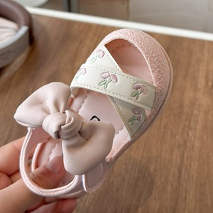 Sandales bébé fille avec semelles antidérapantes, chaussures de princesse pour filles, adaptées aux nourrissons, chaussures pour tout-petits avec nœud papillon - Product Image 4