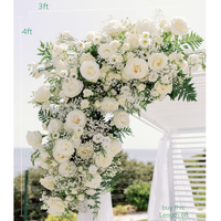 Décor mural en guirlande de fleurs dorées, roses blanches, panneau de fleurs de cerisier pour la cérémonie de mariage, la réception, la scène, la décoration de fête