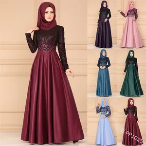 Đầm Hồi Giáo Ren Mới Áo Choàng Hồi Giáo Thổ Nhĩ Kỳ Dài Mềm Thanh Lịch Cho Nữ Váy Hoa Bảo Thủ Quần Áo Trang Phục Cầu Nguyện