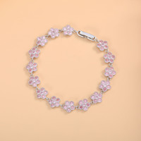 Bracelet fleur en zircon complet, dernière tendance, bijoux de niche luxueux, idéal pour les cadeaux et les fêtes
