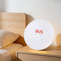 Jam Meja Elektronik Mewah Sunrise Wake-up dengan Radio FM, Layar LED, Lampu Malam, dan Warna Berubah, Plastik, untuk Meja Dapur, Hadiah
