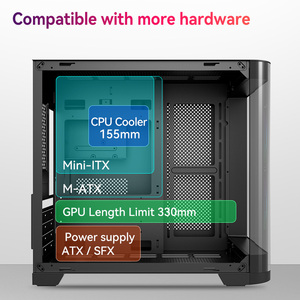 PC שלג במקרה מיקרו atx מיני <span class=keywords><strong>itx</strong></span> mini <span class=keywords><strong>itx</strong></span> אמצע מגדל גיימר ארון משחקים שקוף זכוכית צד שעון - Product Image 6