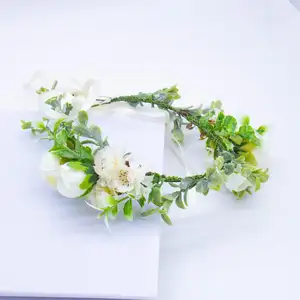 헤라 녹지 잎 꽃 왕관 꽃 신부 투구 축제 결혼식 머리 화환