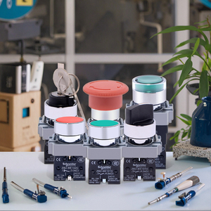 Schneider XB2 loạt tự thiết lập lại nút chuyển màu xanh lá cây phẳng nấm bắt đầu nút trong Black-XB2BC31C màu đỏ vàng - Product Image 4