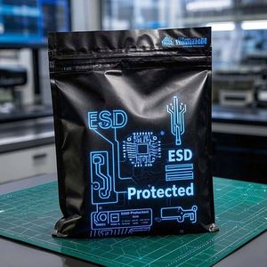 Dimensiones personalizadas Anti-Estático EMI Blindaje Huecograbado Impreso Bolsa Ziplock Capa conductora para componentes electrónicos aeroespaciales - Product Image 1