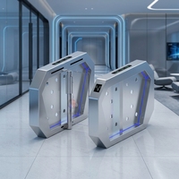 Zento – Portillon de contrôle d'accès rapide en acier inoxydable 304, anti-pincement, avec lecteur d'empreintes digitales et code QR, idéal pour bureaux et gymnases – Meilleures ventes