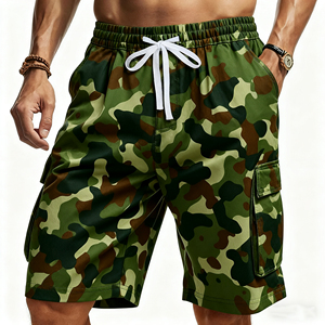 Shorts cargo multi-poches respirants pour hommes, pantalons de <span class=keywords><strong>sport</strong></span> élastiques de fitness, <span class=keywords><strong>camouflage</strong></span>, vente en gros - Product Image 1