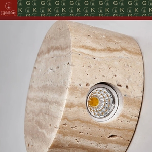 Lámpara de Pared Cilíndrica de Travertino Beige Natural Sólido para Dormitorio, Escalera, Sala de Estar, LED COB, OEM, ODM, Personalizable, GOLDKING - Product Image 3