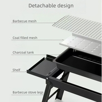 Barbecue pliant en acier inoxydable pour le camping - Gril à charbon léger, durable et pliable pour la randonnée, les voyages et la plage