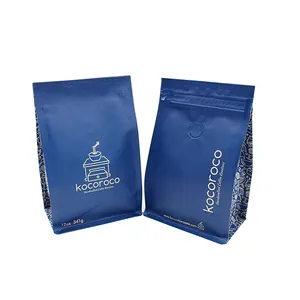 Custom Printed Plastic Tea Package Zipper Pouch Foil Bags Flat Bottom Coffee Bean Bag