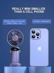 Custom logo Portable <b>Mini</b> <b>Hand</b> Held Foldable Fan With Hanging Strap and a Phone Holder for Corporate Company Souvenir Gift Idea - Product Image 3