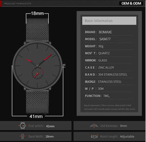 Vente chaude marque maille bracelet femmes <span class=keywords><strong>montre</strong></span> mâle sous petits yeux lumineux grand cadran acier ceinture loisirs hommes montres-bracelets Reloj - Product Image 2