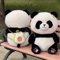 Poupée Panda en peluche super douce de 25 cm (8 pouces) avec fleurs multicolores, rembourrée en coton PP, cadeau d'anniversaire unisexe