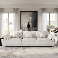 ATUNUS Nouveau Style Canapé Sectionnel Modulaire Nuage Nordique en Tissu Mélange Lin Chenille de l'Usine Foshan, Chine, pour Salon