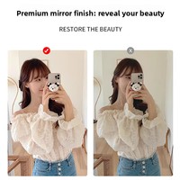 Miroir moderne minimaliste sans cadre, à commande tactile, éclairé par LED, de forme irrégulière, à poser au mur ou sur pied, design nuage