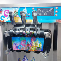 Machine commerciale de crème glacée molle de yaourt de cinq saveurs transparente réfrigérée faite avec des ingrédients de maïs d'eau de lait de fruit