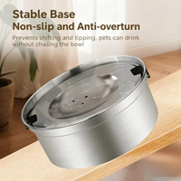 NicePets Bol à eau flottant en acier inoxydable pour animaux de compagnie |   Anti-éclaboussures, anti-poussière, sans mouilleur bec |   Bol à eau pour chien et chat, capacité 3,2 L