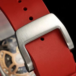 Ladies' Carbon Fiber Tonneau-Shaped Automatic Mechanical Wristwatch, Red Fashion <b>Watch</b> 07-01 - Product Image 3