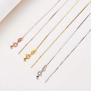 진짜 925 스털링 실버 목걸이 상자 크로스 체인 유니버설 목걸이 여성용 웨딩 DIY 펜던트 목걸이 - Product Image 2