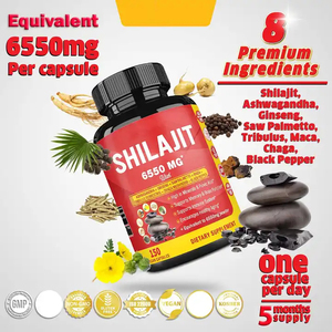Complément de Shilajit 6550 MG avec Ashwagandha, Ginseng, Palmier Nain, Maca, Tribulus, Chaga, Poivre Noir – Supplément de Shilajit de l'Himalaya - Product Image 4