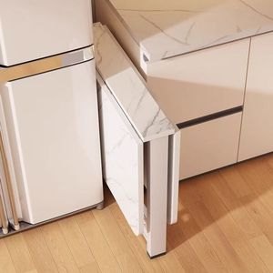 Modern <strong>Folding</strong> Dining <strong>Table</strong> Space Saving Foldable with Wooden Top Metal Frame for <strong>Small</strong> Space Apartment Living Room - Product Image 3