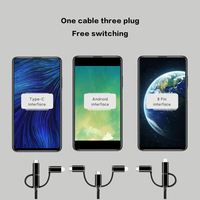 Câble de charge multiple Likai, câble répartiteur USB C 18W, câble de charge rapide 3 en 1 avec ports de type C/L/Micro USB