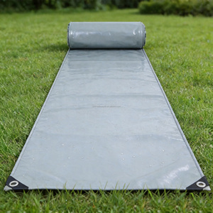 Bâche en <span class=keywords><strong>PVC</strong></span> double face robuste <span class=keywords><strong>500g</strong></span>/m² imperméable avec œillets renforcés, résistante aux UV, à la poussière et à la neige, grise, pour couverture extérieure et tente - Product Image 2