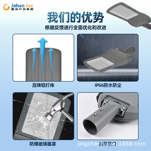 Lámpara LED transfronteriza de nuevo diseño, de fundición a presión, para alumbrado público exterior, impermeable, para circuitos municipales, cabezal de lámpara de ingeniería para iluminación municipal. - Product Image 2
