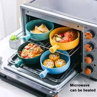 Bol à salade japonais avec poignée, ensemble de bols à soupe en céramique colorés et mignons, vaisselle de cuisine coréenne en porcelaine européenne pour la maison